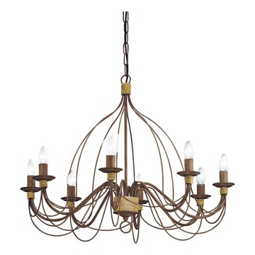 Ideal Lux - Luster na lancu CORTE 8xE14/40W/230V pr. 80 cm bakreno