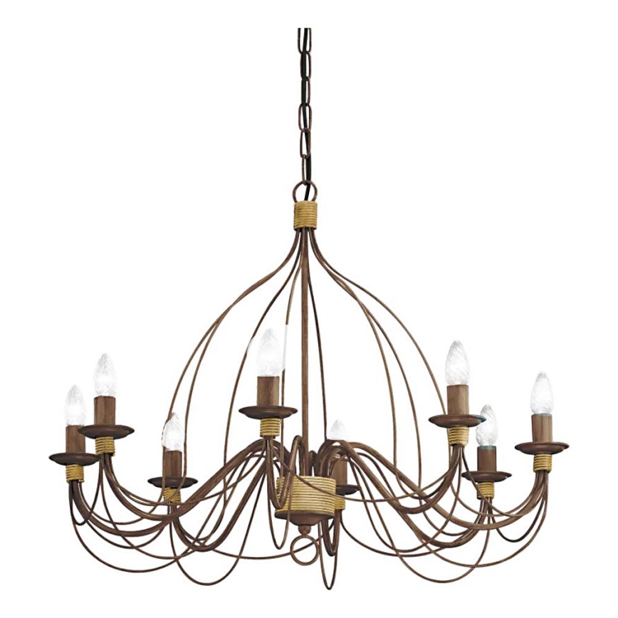 Ideal Lux - Luster na lancu CORTE 8xE14/40W/230V pr. 80 cm bakreno