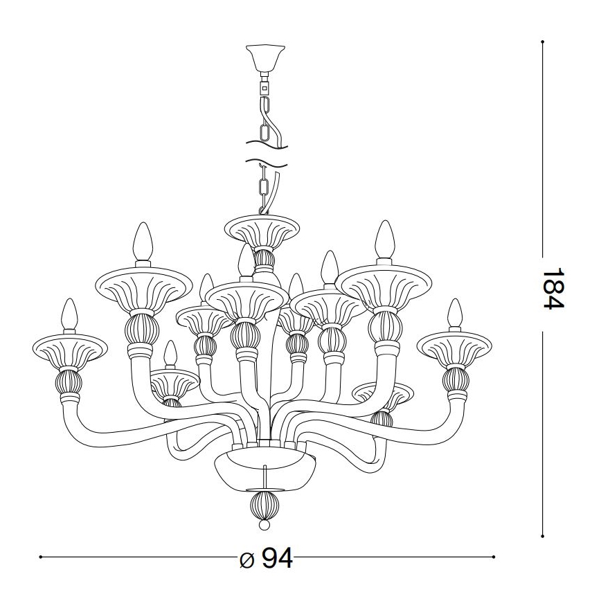 Ideal Lux - Luster na lancu DANIELI 12xE14/40W/230V pr. 94 cm mesing