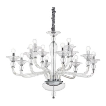Ideal Lux - Luster na lancu DANIELI 12xE14/40W/230V pr. 94 cm prozirna