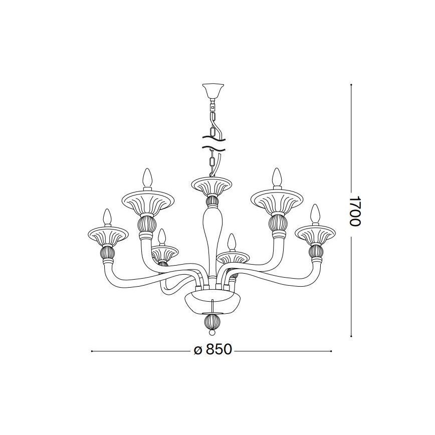 Ideal Lux - Luster na lancu DANIELI 6xE14/40W/230V pr. 85 cm mesing