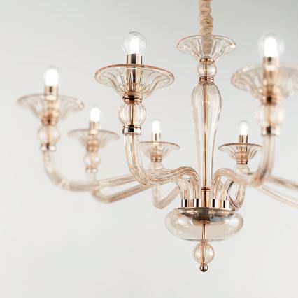 Ideal Lux - Luster na lancu DANIELI 8xE14/40W/230V pr. 85 cm mesing