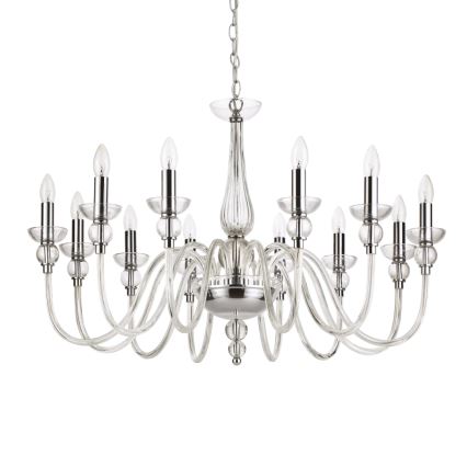 Ideal Lux - Luster na lancu DOGE 12xE14/40W/230V pr. 91 cm sjajni krom