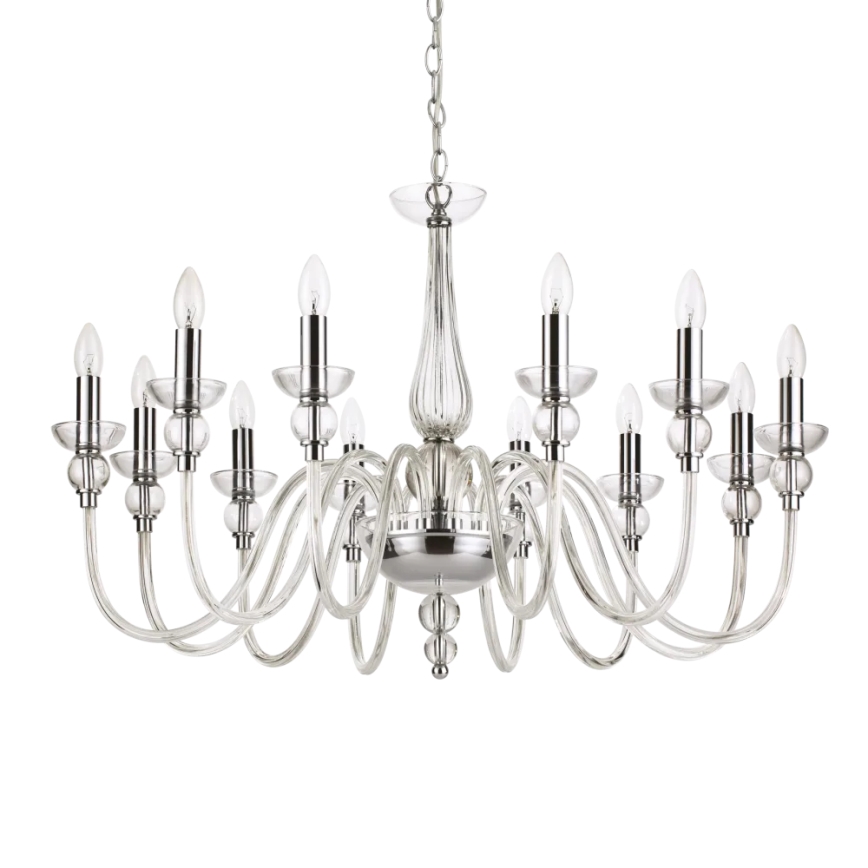 Ideal Lux - Luster na lancu DOGE 12xE14/40W/230V pr. 91 cm sjajni krom