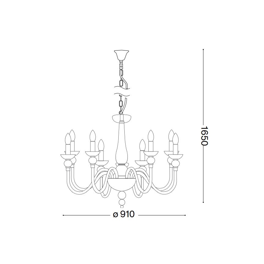 Ideal Lux - Luster na lancu DOGE 12xE14/40W/230V pr. 91 cm sjajni krom