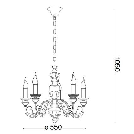 Ideal Lux - Luster na lancu FIRENZE 5xE14/40W/230V pr. 55 cm zlatna