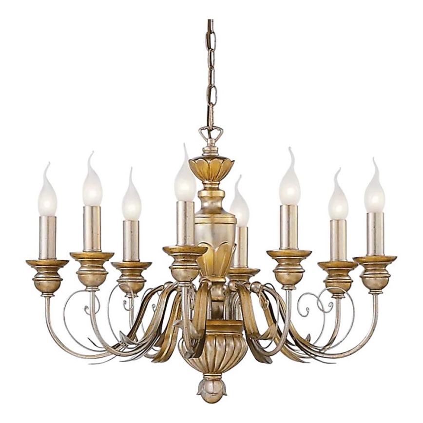 Ideal Lux - Luster na lancu FIRENZE 8xE14/40W/230V pr. 64 cm zlatna