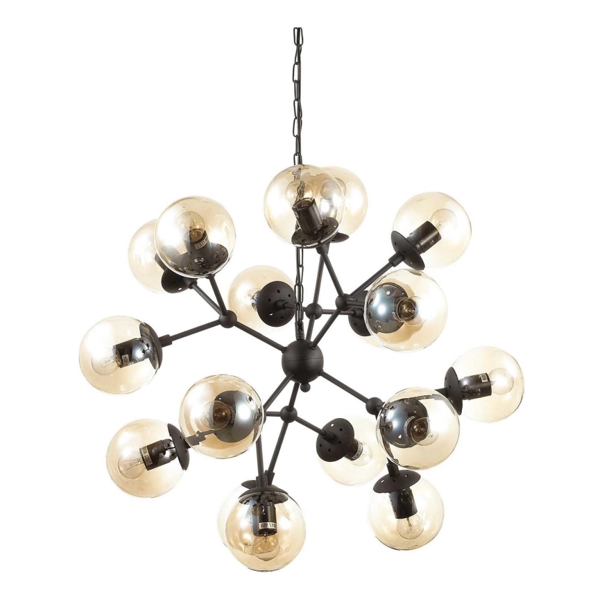 Ideal Lux - Luster na lancu KEPLER 18xE27/42W/230V pr. 69 cm crno/dimno