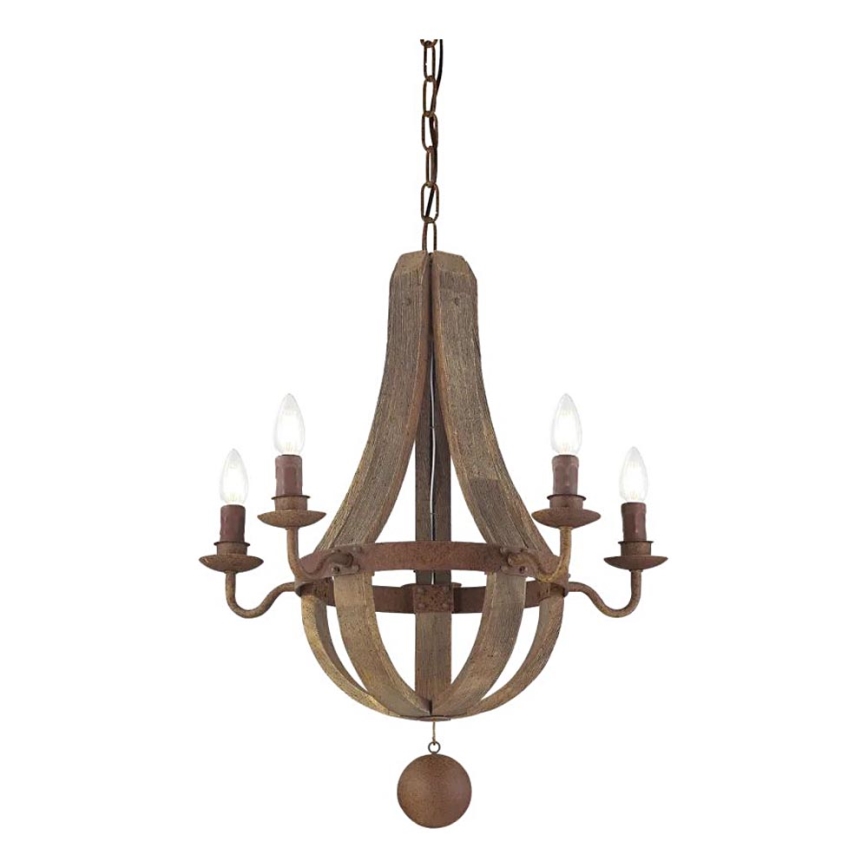 Ideal Lux - Luster na lancu MILLENNIUM 5xE14/40W/230V pr. 52 cm breza/braon