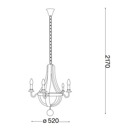 Ideal Lux - Luster na lancu MILLENNIUM 5xE14/40W/230V pr. 52 cm breza/braon