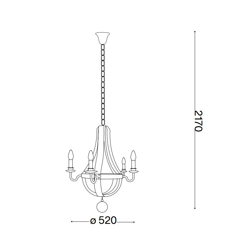 Ideal Lux - Luster na lancu MILLENNIUM 5xE14/40W/230V pr. 52 cm breza/braon