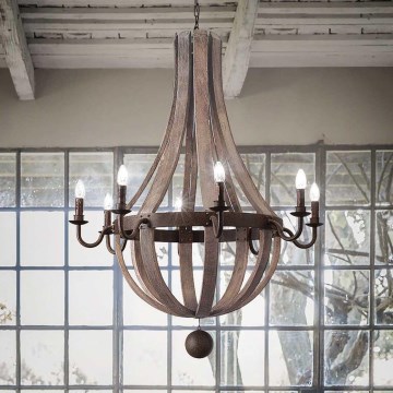 Ideal Lux - Luster na lancu MILLENNIUM 8xE14/40W/230V pr. 92 cm breza/braon