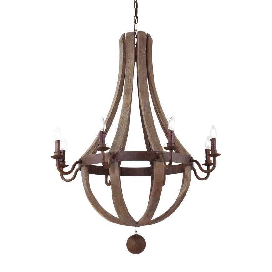 Ideal Lux - Luster na lancu MILLENNIUM 8xE14/40W/230V pr. 92 cm breza/braon
