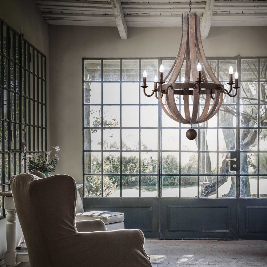 Ideal Lux - Luster na lancu MILLENNIUM 8xE14/40W/230V pr. 92 cm breza/braon