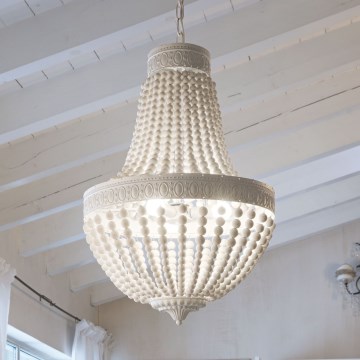Ideal Lux - Luster na lancu MONET 5xE14/40W/230V pr. 40 cm konoplja/bela