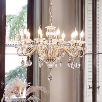 Ideal Lux - Luster na lancu NEGRESCO 10xE14/40W/230V pr. 85 cm zlatna