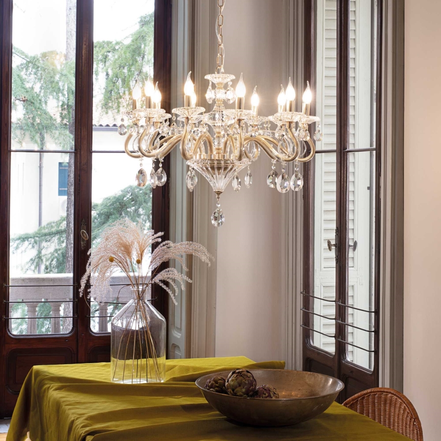 Ideal Lux - Luster na lancu NEGRESCO 10xE14/40W/230V pr. 85 cm zlatna