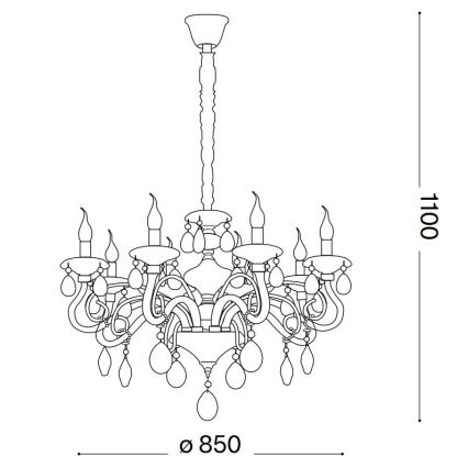 Ideal Lux - Luster na lancu NEGRESCO 10xE14/40W/230V pr. 85 cm zlatna