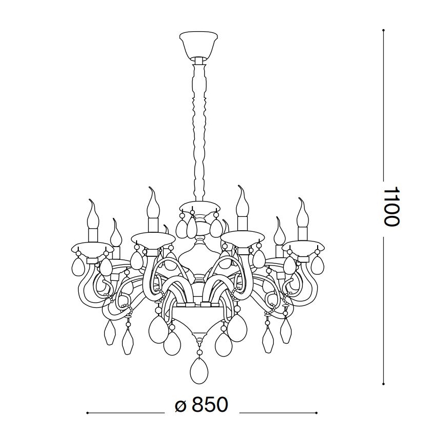 Ideal Lux - Luster na lancu NEGRESCO 10xE14/40W/230V pr. 85 cm zlatna