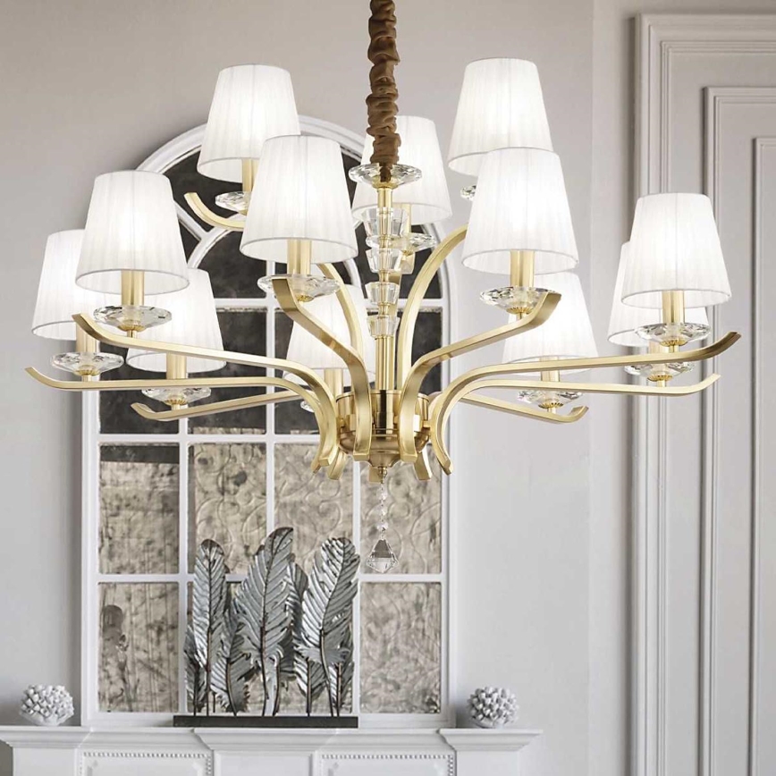 Ideal Lux - Luster na lancu PEGASO 12xE14/28W/230V pr. 102 cm zlatna