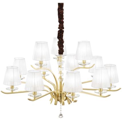 Ideal Lux - Luster na lancu PEGASO 12xE14/28W/230V pr. 102 cm zlatna