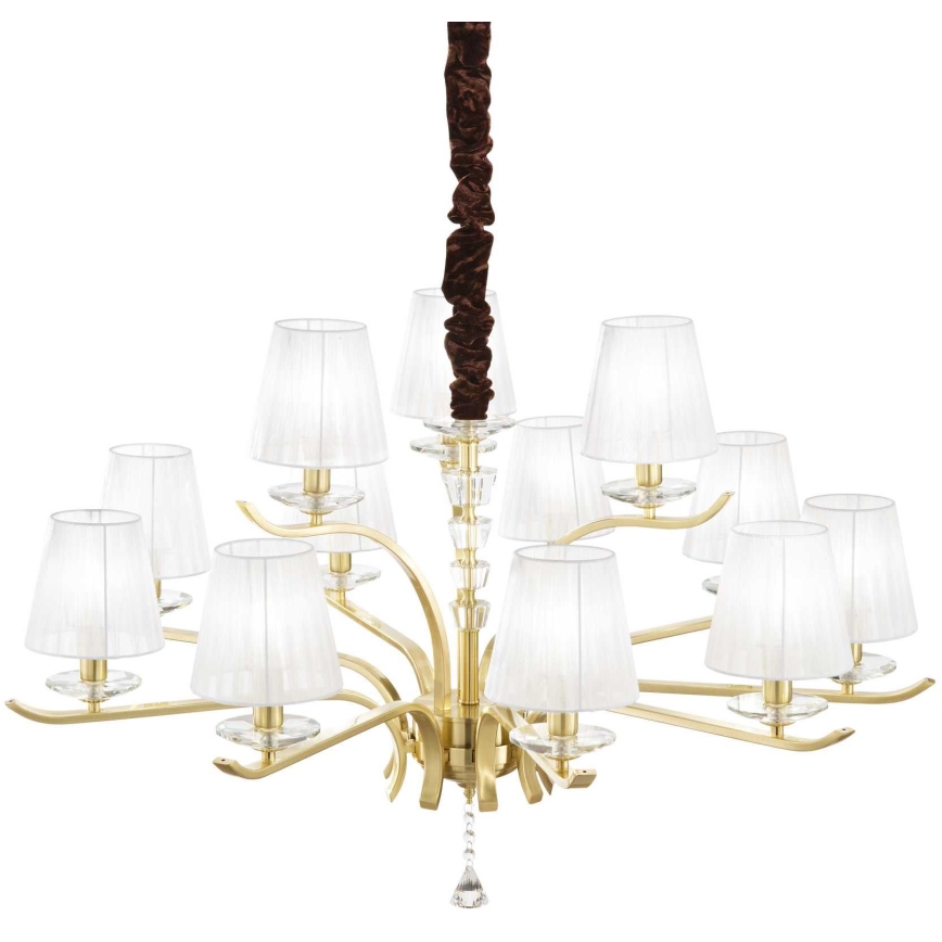 Ideal Lux - Luster na lancu PEGASO 12xE14/28W/230V pr. 102 cm zlatna