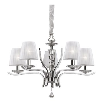 Ideal Lux - Luster na lancu PEGASO 5xE14/28W/230V pr. 72 cm sjajni krom