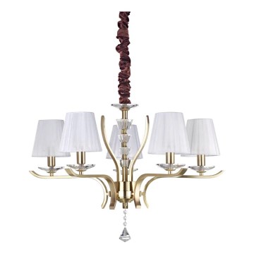 Ideal Lux - Luster na lancu PEGASO 5xE14/28W/230V pr. 72 cm zlatna