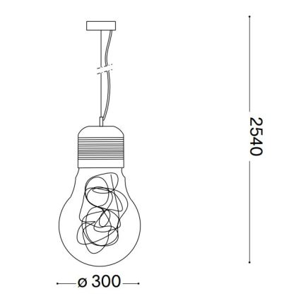 Ideal Lux - Luster na sajli 1xE27/60W/230V pr. 30 cm