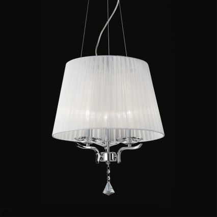 Ideal Lux - Luster na sajli 3xE14/28W/230V pr. 40 cm sjajni krom/bela