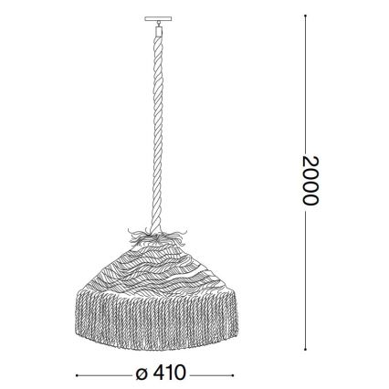 Ideal Lux - Luster na sajli CANAPA 1xE27/15W/230V pr. 41 cm braon