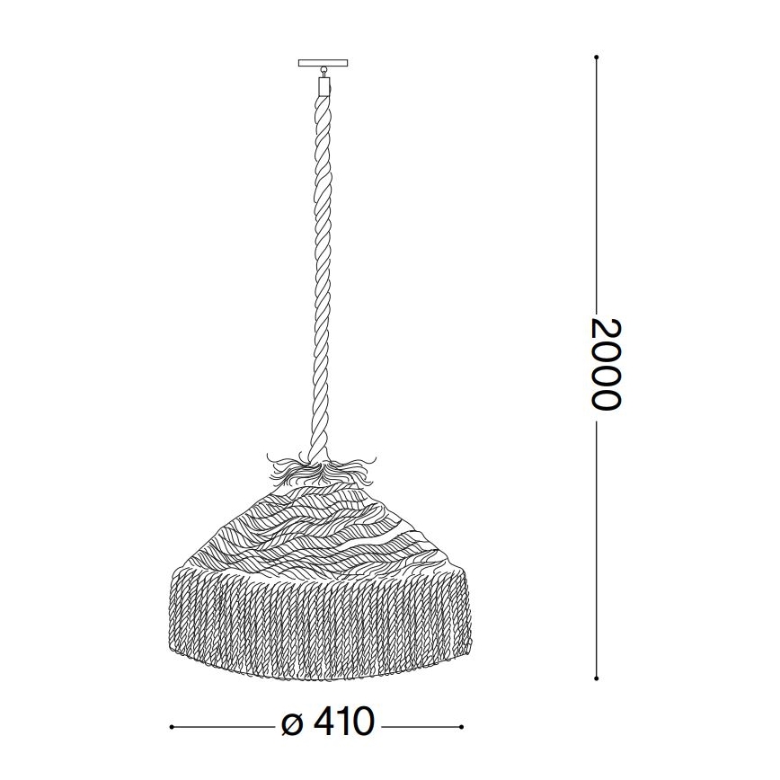 Ideal Lux - Luster na sajli CANAPA 1xE27/15W/230V pr. 41 cm braon