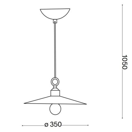 Ideal Lux - Luster na sajli CANTINA 1xE27/42W/230V pr. 35 cm bakreno
