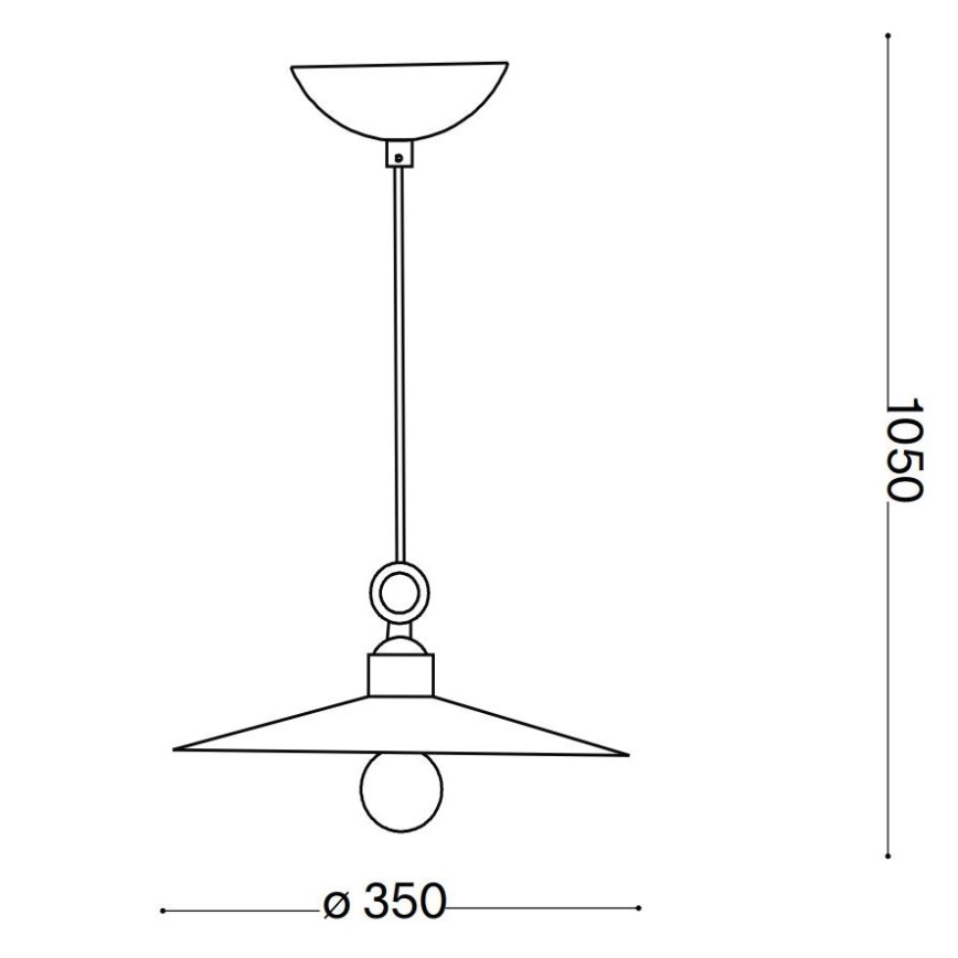 Ideal Lux - Luster na sajli CANTINA 1xE27/42W/230V pr. 35 cm bakreno