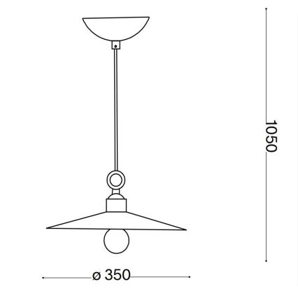 Ideal Lux - Luster na sajli CANTINA 1xE27/42W/230V pr. 35 cm bronzana