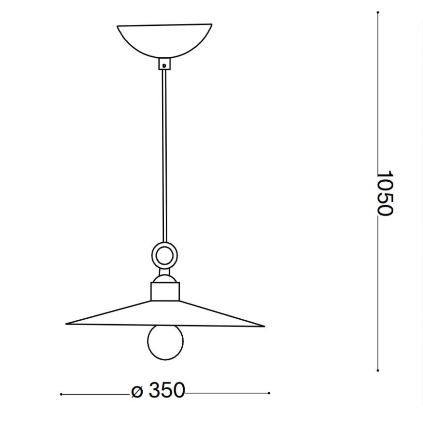 Ideal Lux - Luster na sajli CANTINA 1xE27/42W/230V pr. 35 cm bronzana