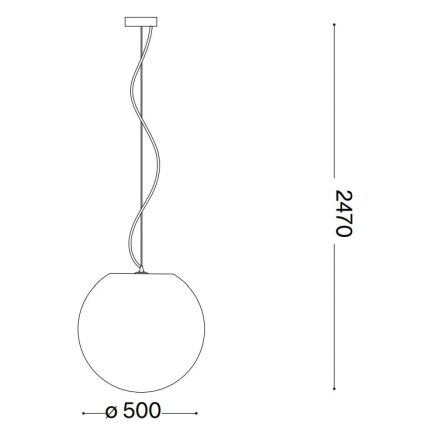 Ideal Lux - Luster na sajli CARTA 1xE27/25W/230V pr. 50 cm bela