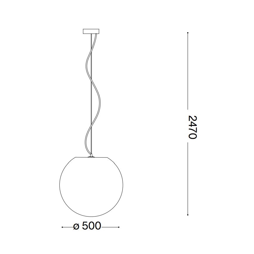 Ideal Lux - Luster na sajli CARTA 1xE27/25W/230V pr. 50 cm bela