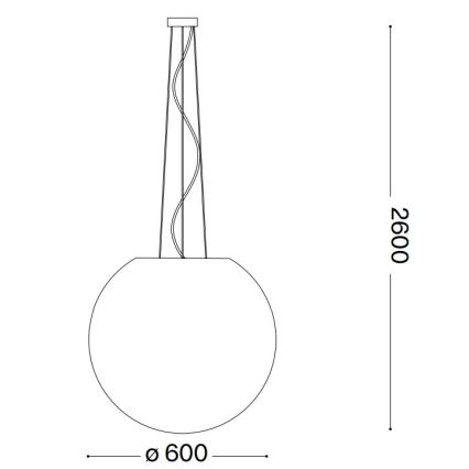 Ideal Lux - Luster na sajli CARTA 1xE27/60W/230V pr. 60 cm bela