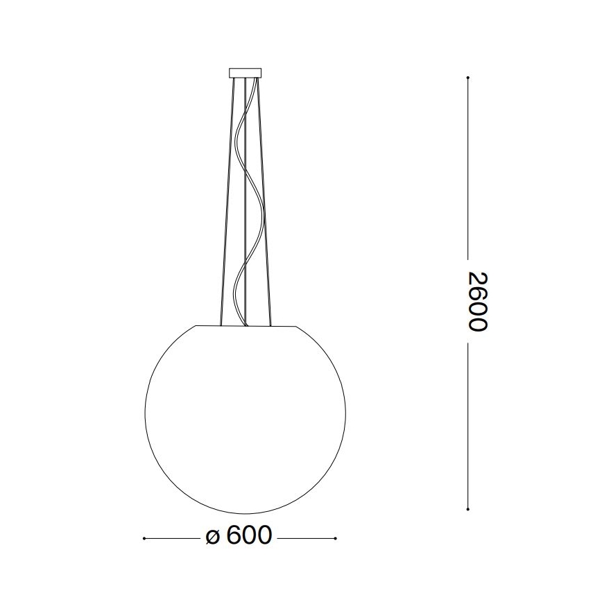 Ideal Lux - Luster na sajli CARTA 1xE27/60W/230V pr. 60 cm bela
