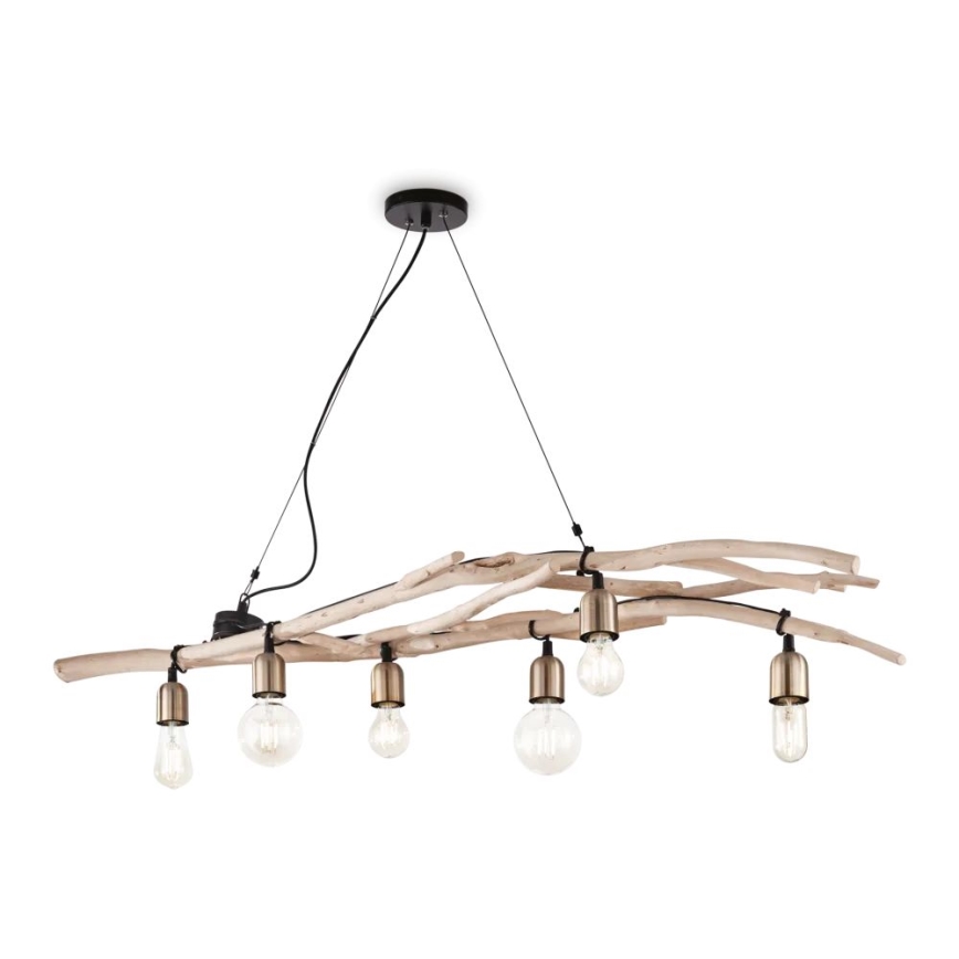 Ideal Lux - Luster na sajli DRIFTWOOD 6xE27/60W/230V guava