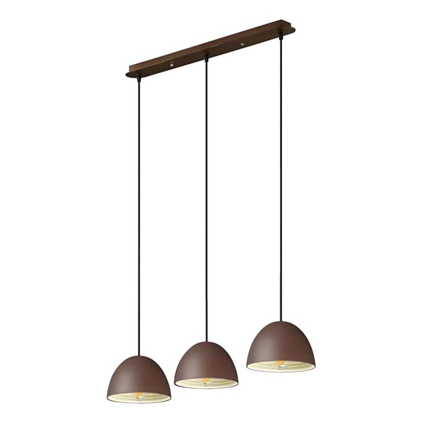 Ideal Lux - Luster na sajli FOLK 3xE27/60W/230V braon