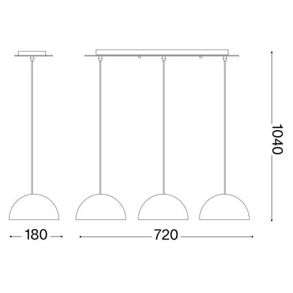 Ideal Lux - Luster na sajli FOLK 3xE27/60W/230V braon