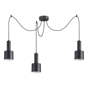 Ideal Lux - Luster na sajli HOLLY 3xE27/60W/230V pauk crno