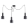 Ideal Lux - Luster na sajli HOLLY 3xE27/60W/230V pauk crno