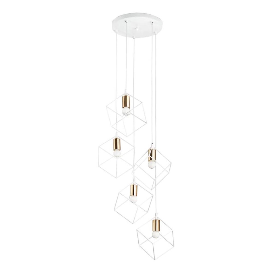 Ideal Lux - Luster na sajli ICE 5xE27/60W/230V pr. 50 cm bela