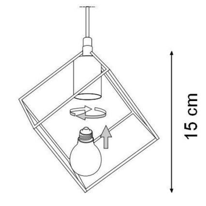 Ideal Lux - Luster na sajli ICE 5xE27/60W/230V pr. 50 cm crno
