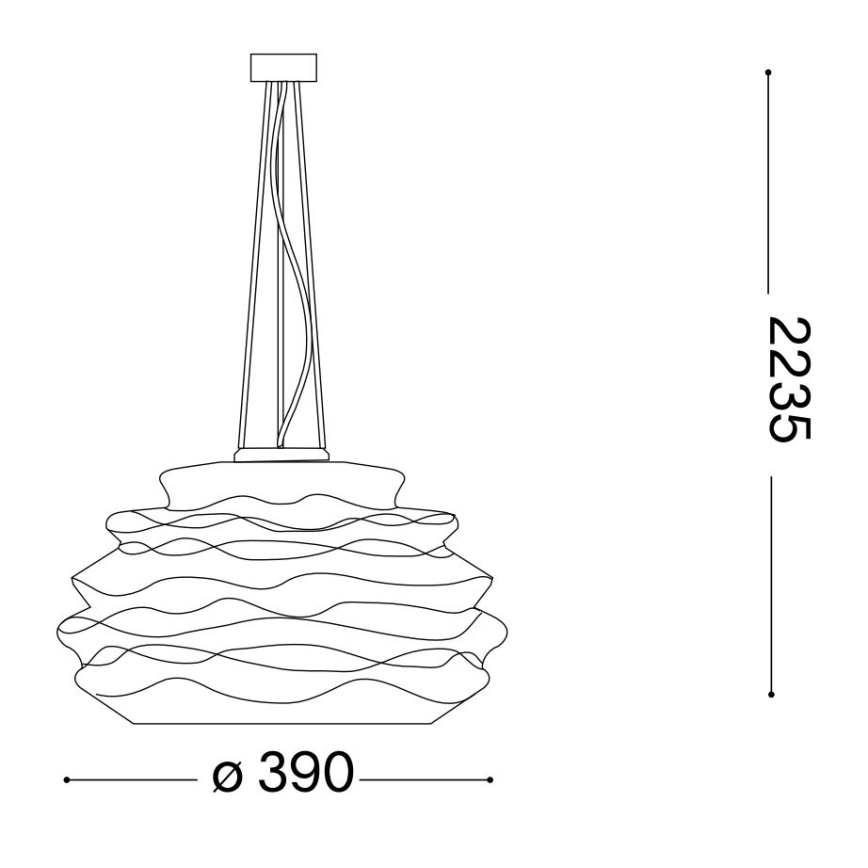 Ideal Lux - Luster na sajli KARMA 1xE27/60W/230V pr. 39 cm bela