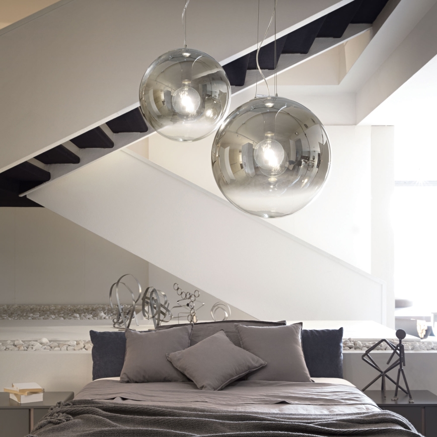 Ideal Lux - Luster na sajli MAPA 1xE27/42W/230V pr. 20 cm sivo/dimno
