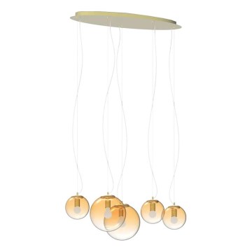 Ideal Lux - Luster na sajli MAPA 5xE27/42W/230V zlatna/dimno